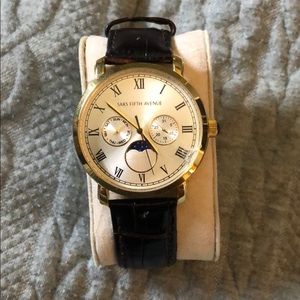 Saks Fifth Avenue Brown Leather Watch